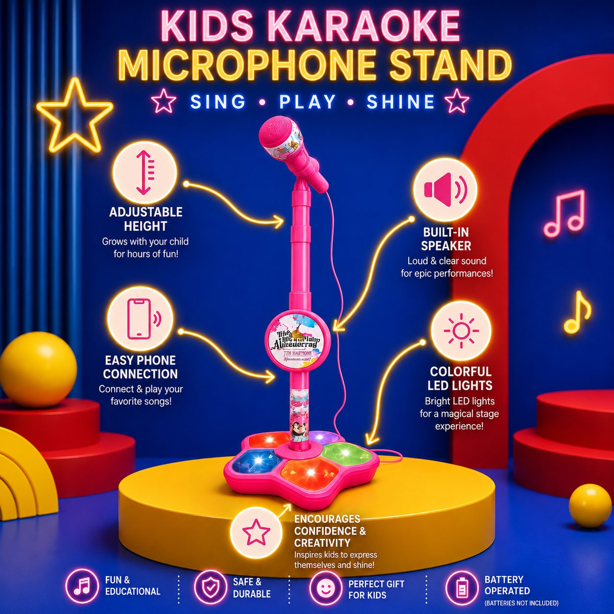 ToyVault™ Kids Karaoke Microphone