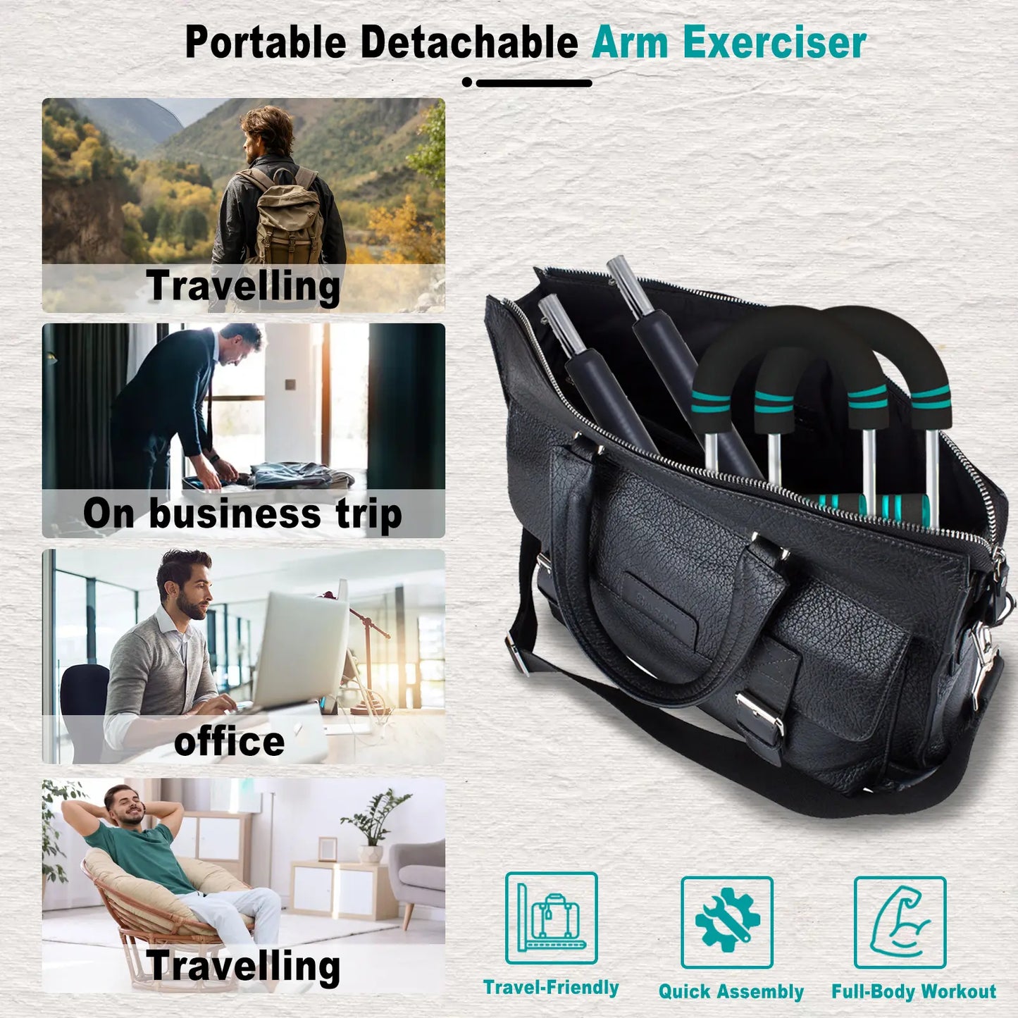 HOTWAVE Arm & Chest Trainer – Adjustable Resistance Home Workout Equipment