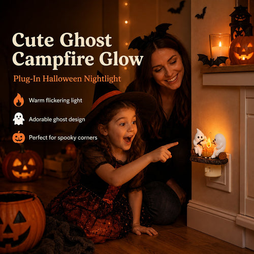 👻Cute Ghost Campfire Halloween Nightlight🌟