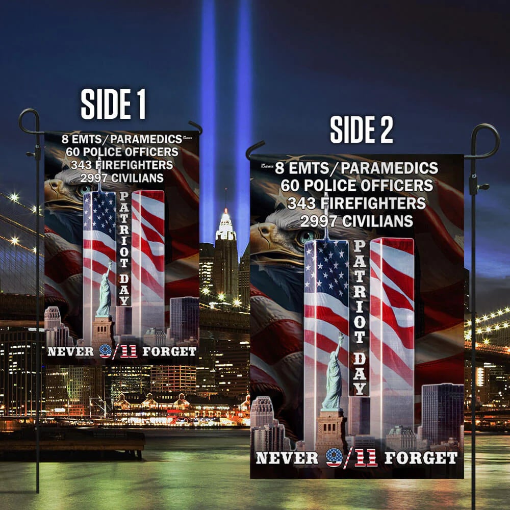 Never Forget 9/11 Patriot Day Eagle American Flag