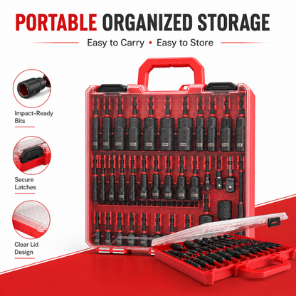 Magnetic Impact Nut Driver Set 55PCS – CR-V Steel Socket Tool Kit for Drill