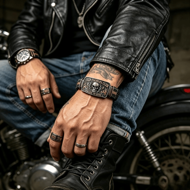 🔥HOT SALE 49% OFF💀OLD FUCKERS CLUB Skull Bracelet