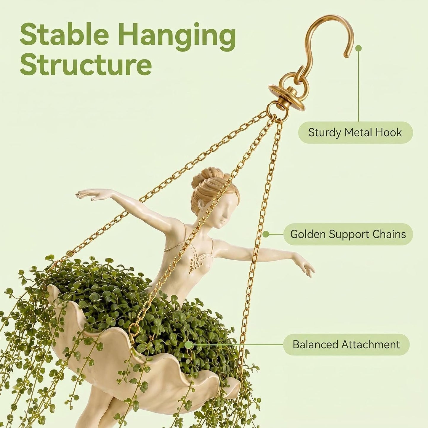 Ballet Dancer Hanging Planter – Elegant Garden Art for Your Favorite Plants 🩰🌿