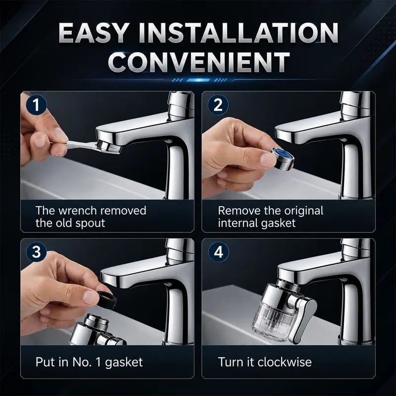 3D Filter Faucet Set — — Multi-angle rotating faucet aerator🚽✨🛡️