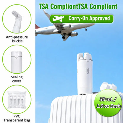 ✈️ 4-in-1 Leakproof Refillable Travel Toiletry Dispenser