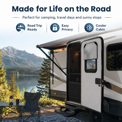 RV Door Window Blackout Shade-16x25 Triple-Layer Privacy Cover