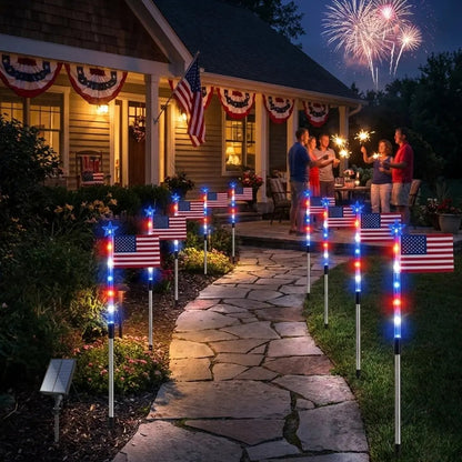 🔥MADE IN USA-8-Piece Flag Light Set🔥 – 4th of July Decorations with 8 Lighting Modes