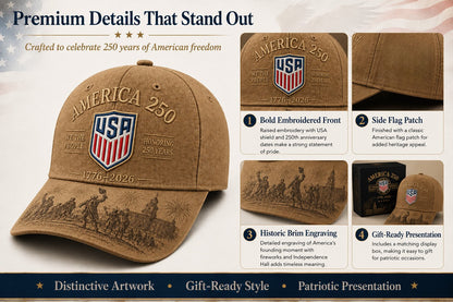 🎖️America 250 Commemorative Cap – 1776–2026 Limited Edition Patriotic Baseball Hat🧢(Breathable & Lightweight Comfort & Unisex Fit)