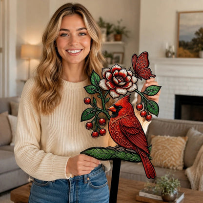 🐦Cardinal Art Garden Stake💥Buy 2 Free Shipping