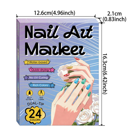 12/24 Colors Nail Art Marker – DIY 3D Markers for Drawing, Dotting & Manicure