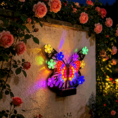 🦋 Solar-Powered Butterfly Wall Light | Outdoor Waterproof Garden Decor