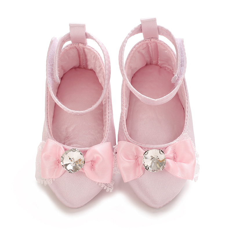 👑 Little Princess High Heel Crib Shoes  Soft Sole Baby Photo Shoes for Newborn Girls