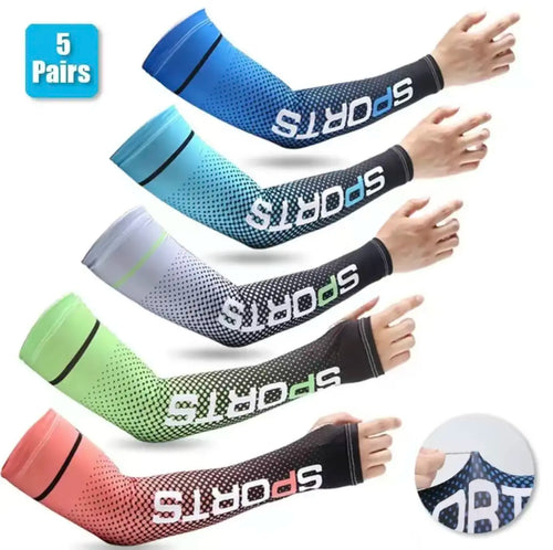 🔥 HOT SELLING | 5 Pairs Cooling Arm Sleeves | Stay Cool, Prevent Sunburn & Protect Your Skin All Summer Long