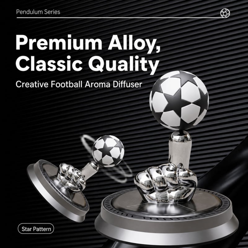 ⚽🚗Solar Rotating Football Car Air Freshener & Aromatherapy Diffuser – Reusable Ornament for Car, Office & Home