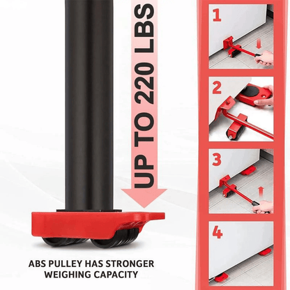 🏠600 Lbs Furniture Moving Dolly Lifter Kit with 360° Rotating Wheels for Heavy Furniture & Peel Stick Floors🪜