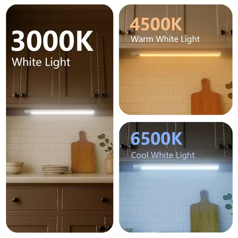 Rechargeable Under Cabinet Lights with Remote, Motion Sensor Closet Light, 3 Color Temps Dimmable Magnetic Night Light