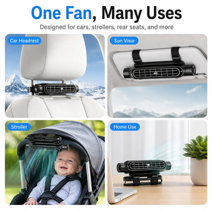 🔥Summer Hot Sale 49% OFF🚗❄️2026 Bladeless Car Seat Fan with LED Display & 360° Rotation