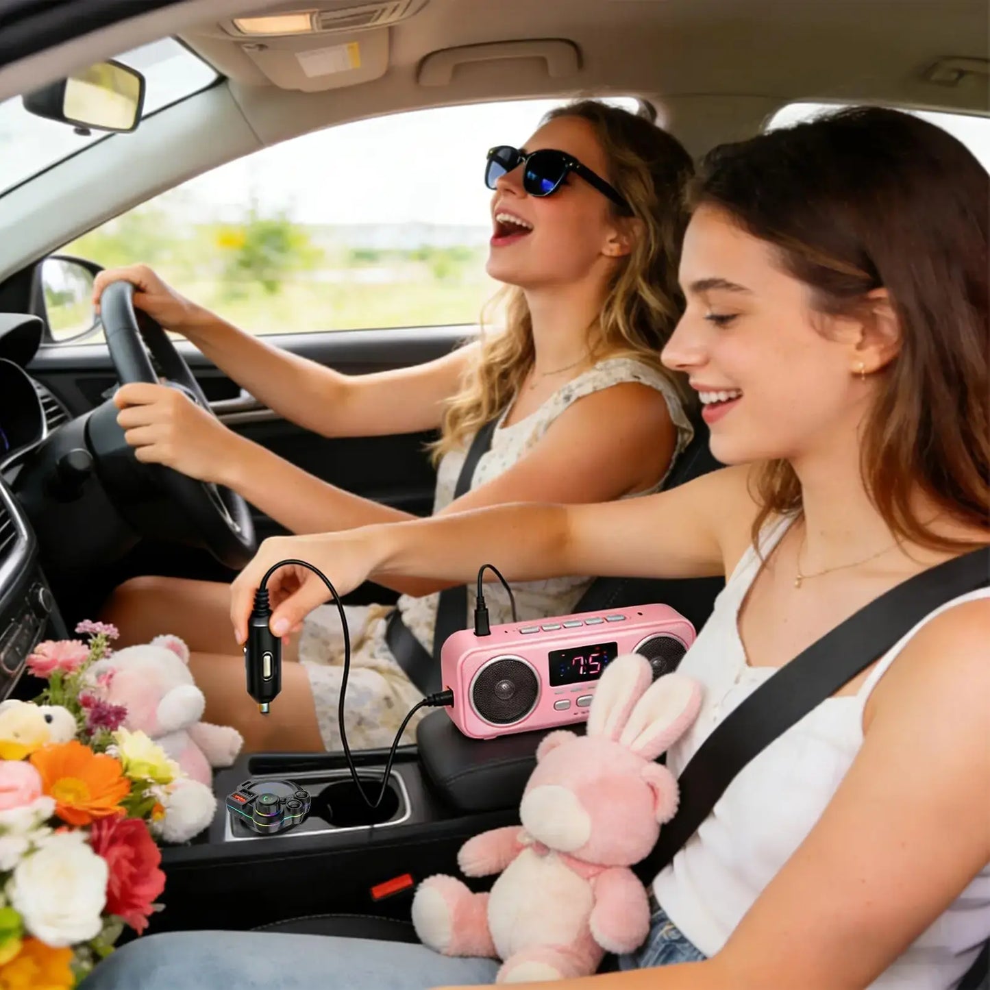 [Father’s Day Gift🎁] PD 30W Type-C Car Charger & Bluetooth 5.3 FM Transmitter Wireless MP3 Player with Dual USB Ports, Bass Sound Enhancer