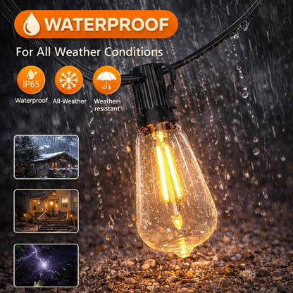 Solar String Lights, Light Sensor Activated (Day Charge/Night Auto On), Waterproof & Shatterproof, 8 Modes with Dusk to Dawn and Dimmable