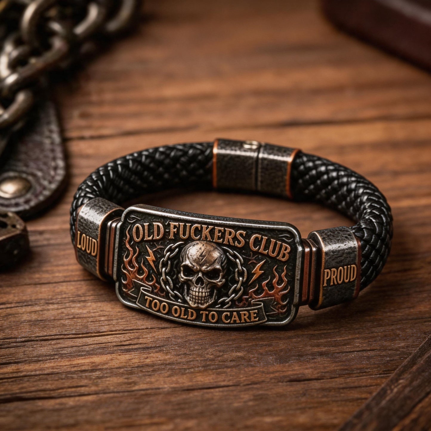 🔥HOT SALE 49% OFF💀OLD FUCKERS CLUB Skull Bracelet