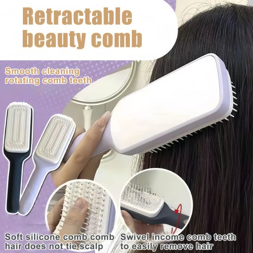 ✨ Say Goodbye To Hair-Filled Brushes — The Self Cleaning Comb Everyone’s Obsessed With! 💁‍♀️