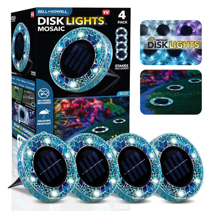 ✨Solar Outdoor Mosaic Disk Lights, Waterproof Decorative Pathway LED Light