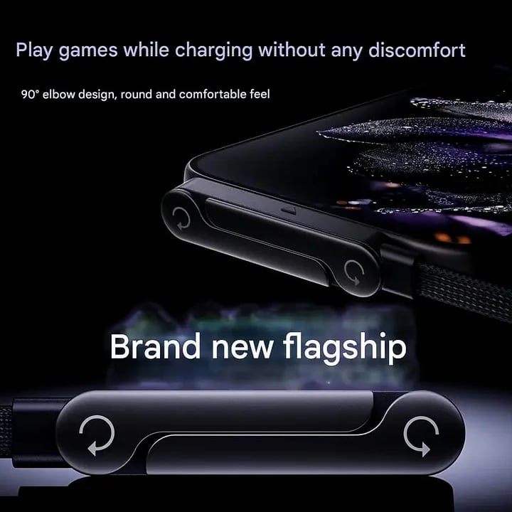 ⚡HOT SELL🔥 2-in-1 Invisible Holder Charger Cable - 240W Fast Charging Cord with Built-In Phone Stand