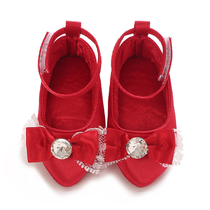 👑 Little Princess High Heel Crib Shoes  Soft Sole Baby Photo Shoes for Newborn Girls