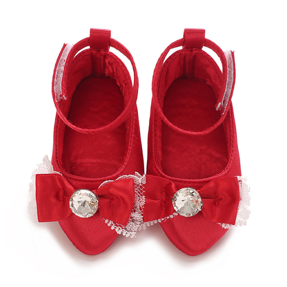 👑 Little Princess High Heel Crib Shoes  Soft Sole Baby Photo Shoes for Newborn Girls