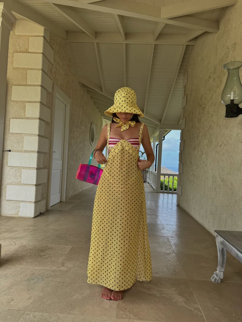 Guava Button Dress – Tropical Glow, Effortless Cover‐Up 🍈🌊