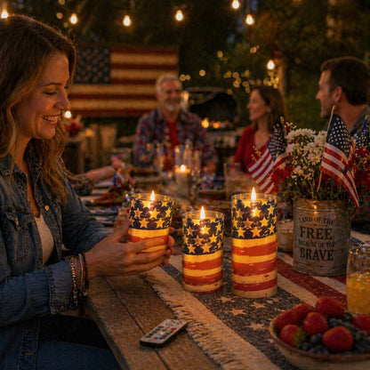 🇺🇸 3-Piece Set - Patriotic Flameless Candles
