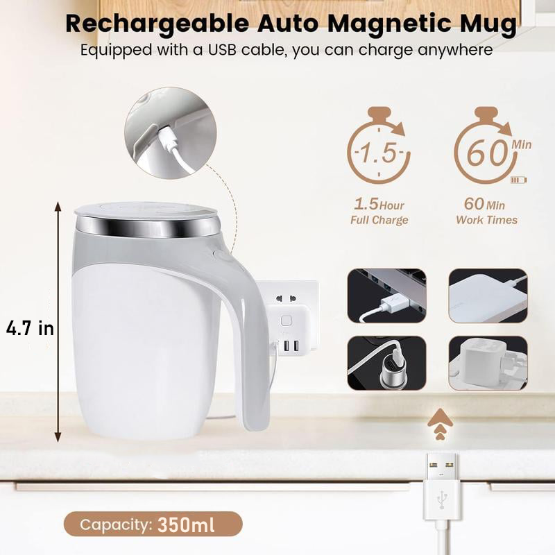 🎁 Best Gift Pick — Self-Stirring Mug✨ Your Perfect Drink, Perfectly Mixed ☕