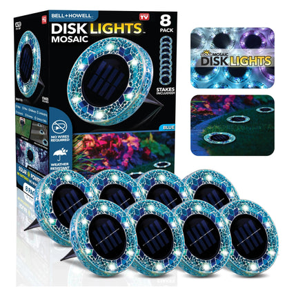 ✨Solar Outdoor Mosaic Disk Lights, Waterproof Decorative Pathway LED Light