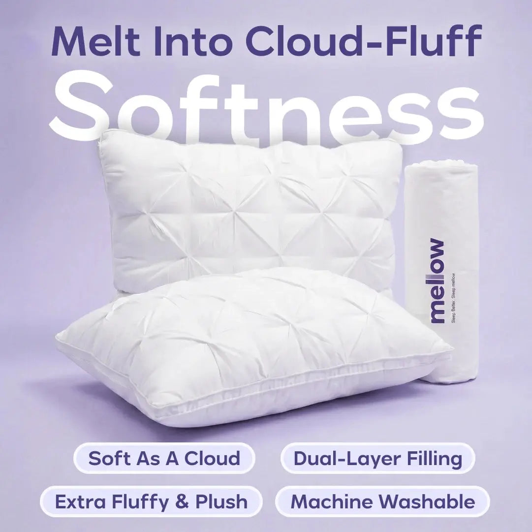Tufted Neck Support Pillow | Cooling Breathable & Fluffy, No-Flat Fill for All Sleep Positions