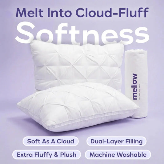 Tufted Neck Support Pillow | Cooling Breathable & Fluffy, No-Flat Fill for All Sleep Positions