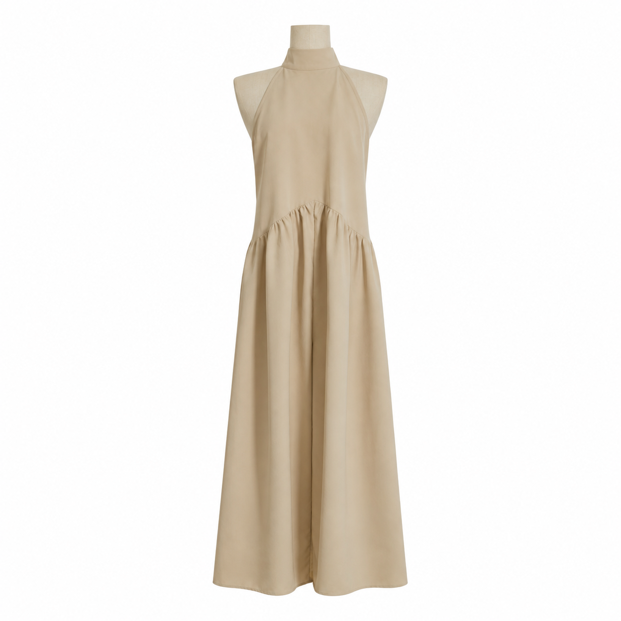 🔥Hot Sale🔥2026 Minimalist Halter Neck Maxi Dress | Casual Loose Fit Summer Dress with Pockets for Women