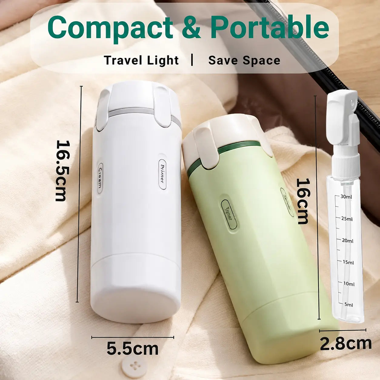 ✈️ 4-in-1 Leakproof Refillable Travel Toiletry Dispenser