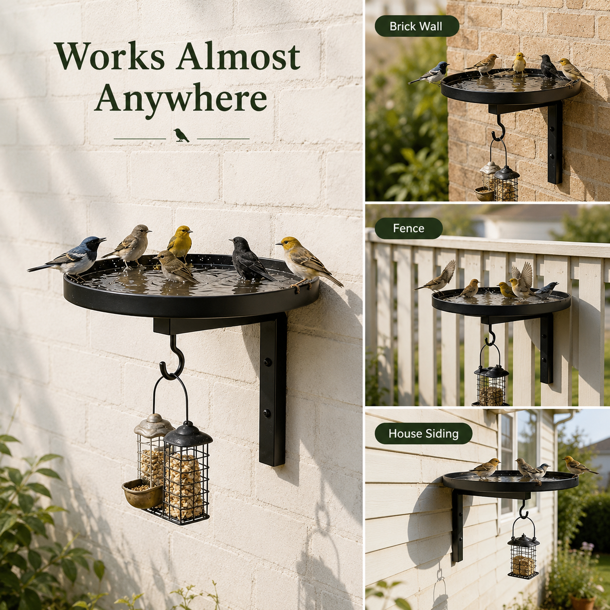 🌸LAST DAY SPECIAL PRICE!!🌸Wall-Mounted Metal Bird Bath Basin