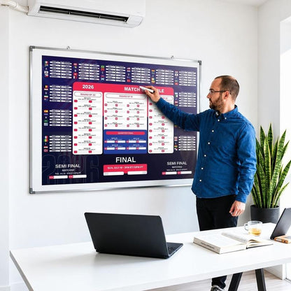 ⚽🏆Graphic World Soccer 2026 Schedule Wall Chart, Soccer Fixtures Chart, Soccer Cup 2026 Result Chart （3 Jumbo Posters ）