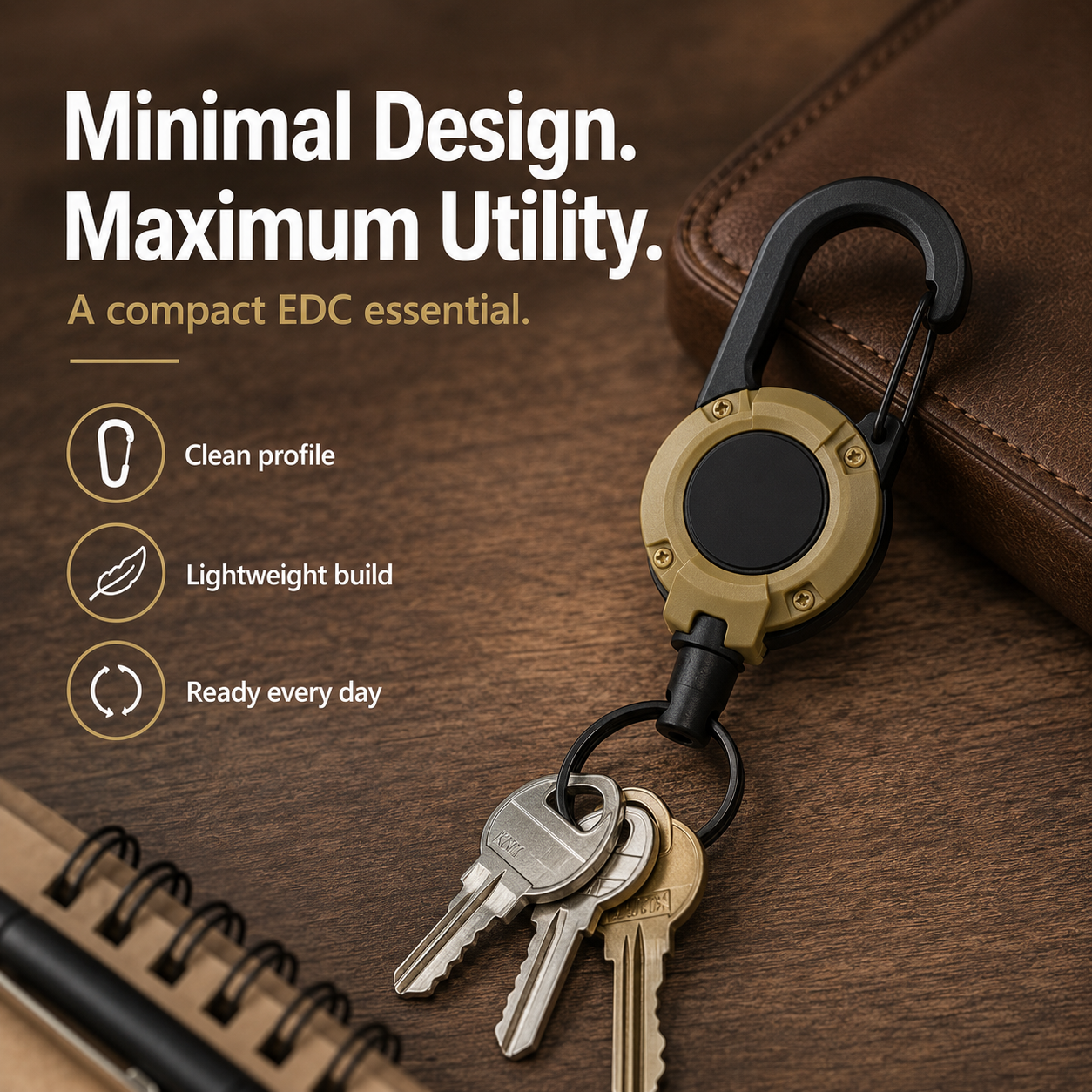 ✨Heavy‑Duty Retractable Keychain