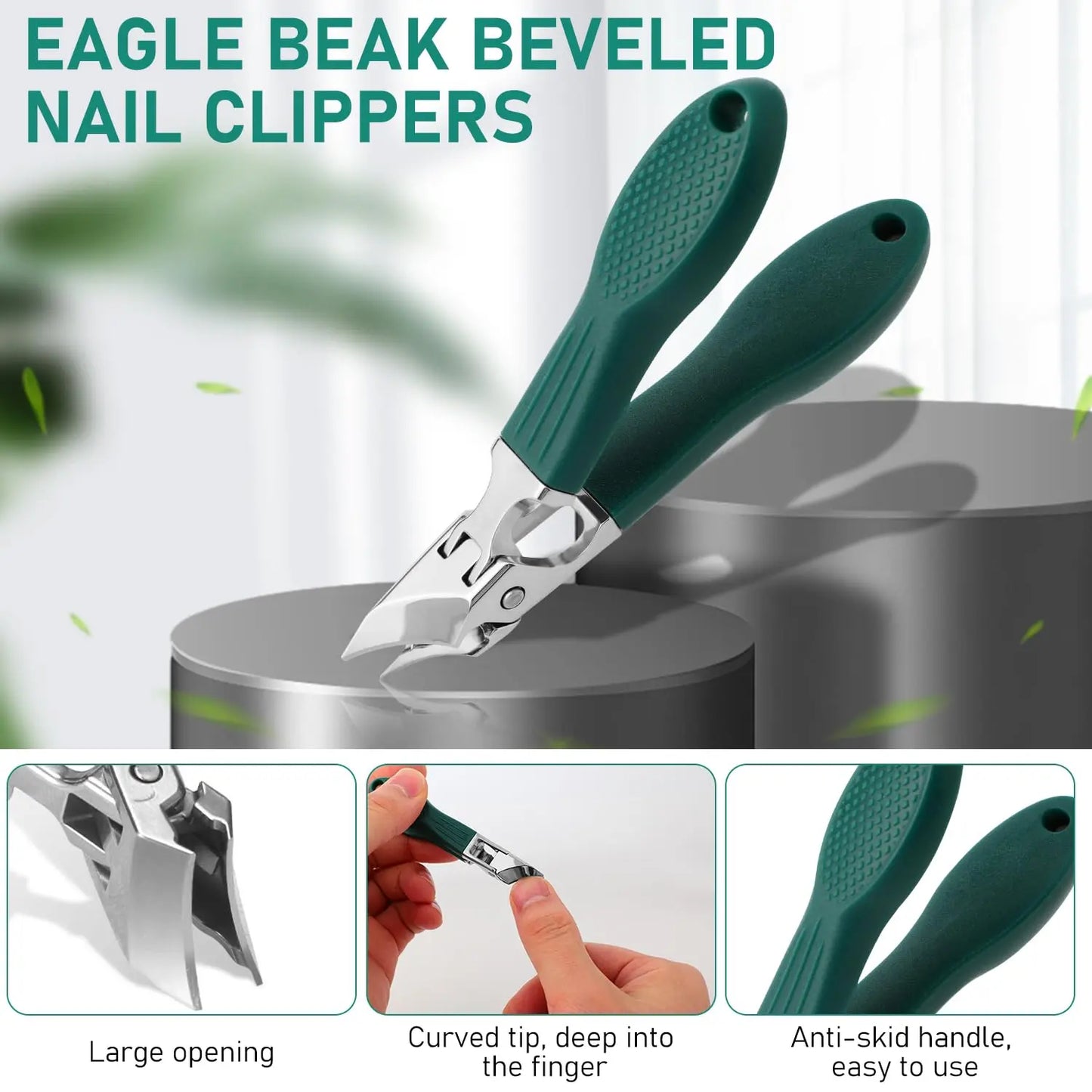 ✨ 3PCS Slanted Nail Clipper Set – Clean & Effortless Cutting