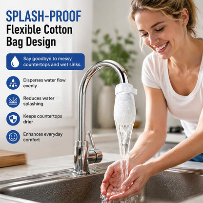 💧Universal Faucet Filter Cotton Bags | 100 PCS Splash-Proof Set