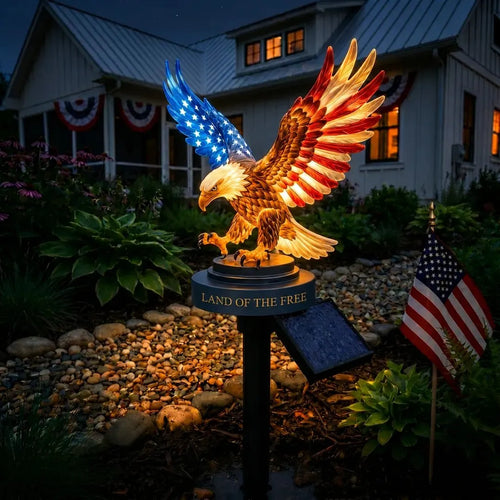 🔥Solar Eagle Garden Light – A Glowing Tribute to American Freedom(📦Buy 2 Free Shipping)