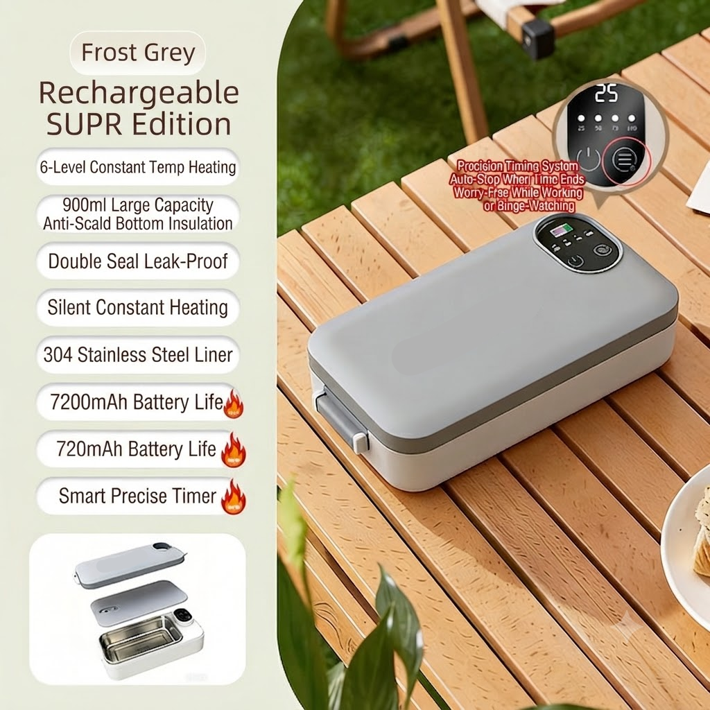 📢📢50% off now！🍱⚡ Portable electric lunch box with self-heating 🔋🌡️
