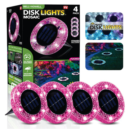 ✨Solar Outdoor Mosaic Disk Lights, Waterproof Decorative Pathway LED Light