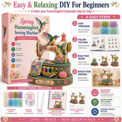 🔥LAST DAY 49% OFF - 💖🌸Spring Hummingbird Sewing Machine 💗 3D Spring Limited Keepsake Edition