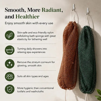 🧼✨ Traditional African Bath Tool | Ethically Sourced Net Sponge – Removes Dead Skin – Leaves Skin Smooth