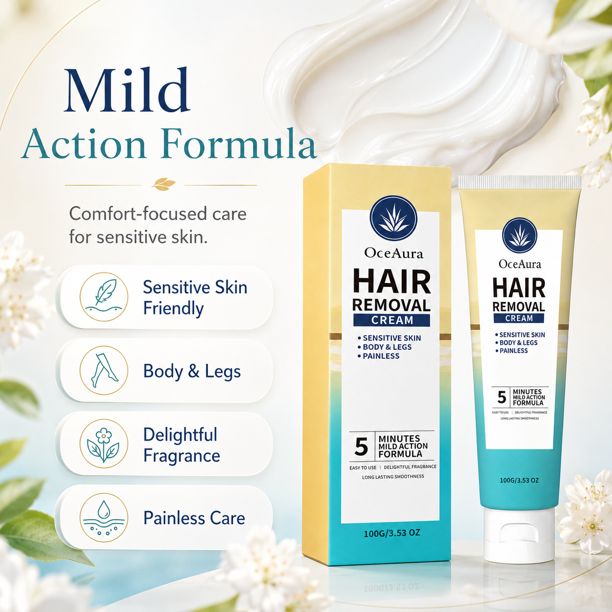 ✨ OceAura Mild Hair Removal Cream
