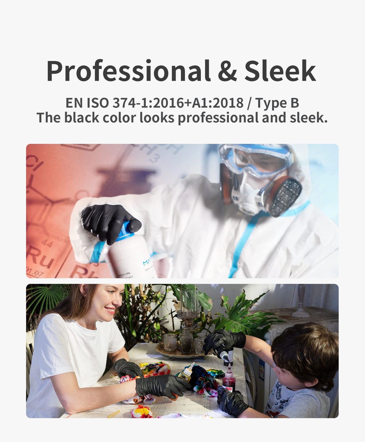 100/50PCS Black Nitrile Disposable Gloves
