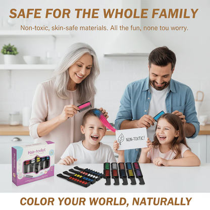 🌈HOT SALE 50% OFF – 10 Color Hair Chalk Comb Set | Instant Rainbow Hair Without Damage